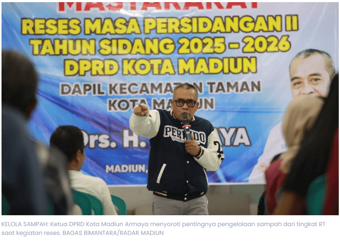 Masalah Sampah Jadi Bahasan Reses Ketua DPRD Kota Madiun, Pengelolaan Diminta Dimulai dari RT