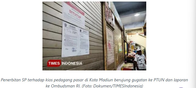 Pedagang Pasar Lapor Soal Penyegelan dan Pengalihan Kios, Ombudsman RI Periksa Pemkot Madiun