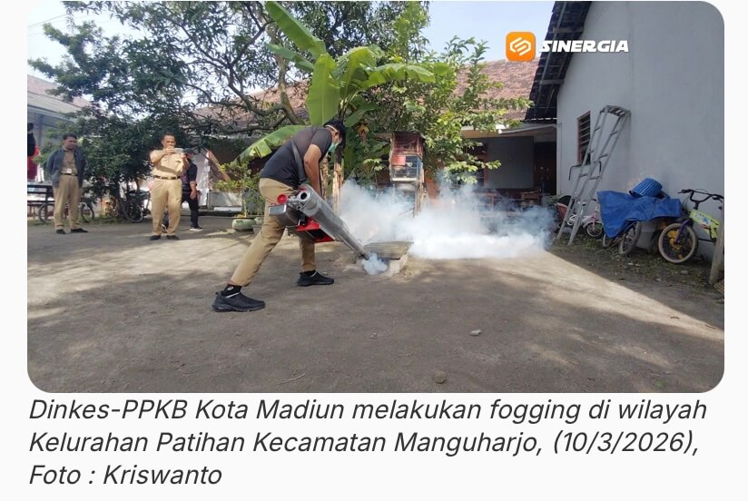 Dua Kasus DBD di Patihan, Dinkes Kota Madiun Lakukan Fogging dan Edukasi 3M