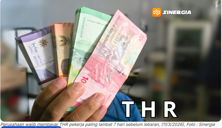 Disnaker Tegaskan THR Pekerja Wajib Dibayar Penuh Paling Lambat 7 Hari Sebelum Lebaran