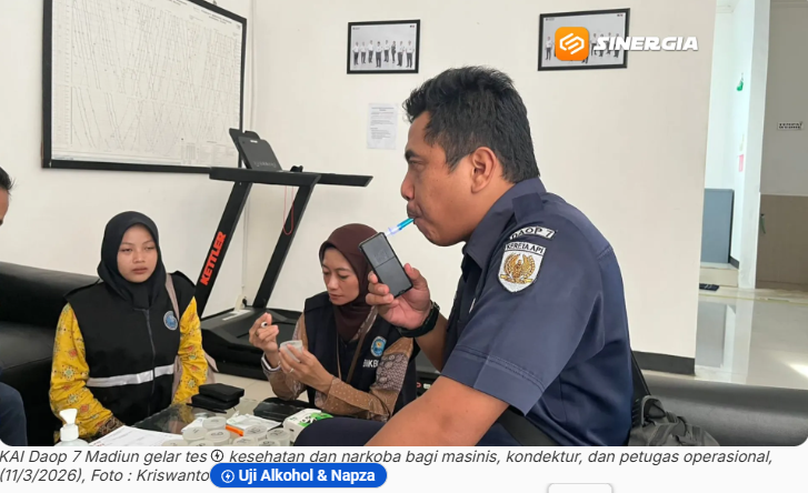 Masinis hingga Kondektur Diperiksa! KAI Daop 7 Lakukan Tes Narkoba Mendadak