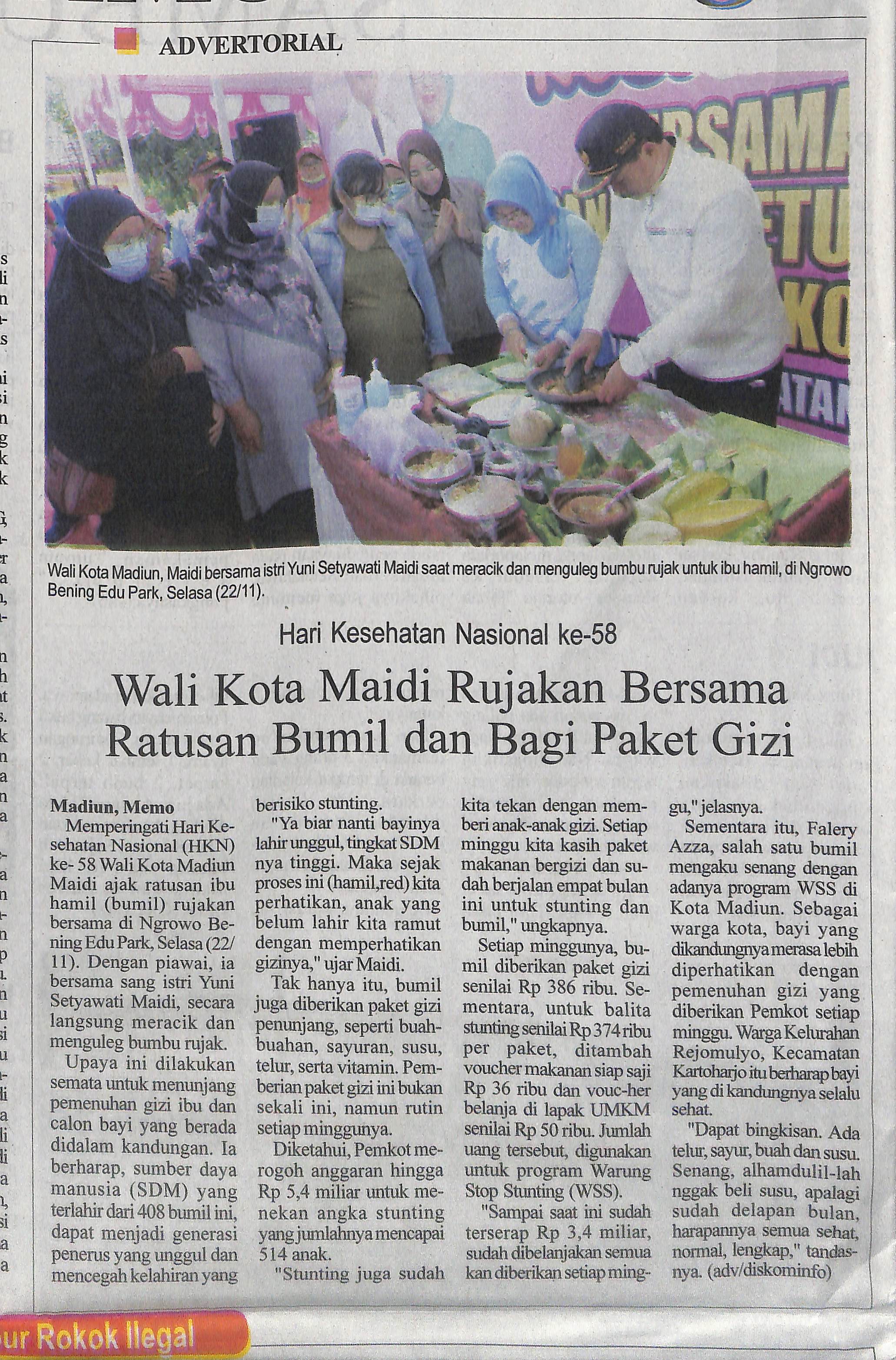 Walikota Maidi Rujakan Bersama Ratusan Bumil dan Bagi Paket Gizi