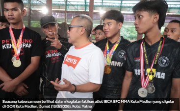Apresiasi Atlet, Ketua IBCA BFC MMA Kota Madiun Gelar Buka Bersama Usai Latihan Rutin