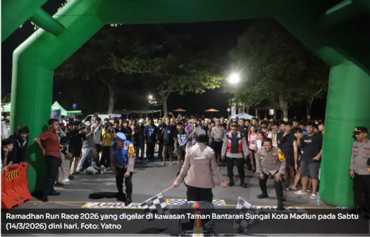 Ramadhan Run Race 2026 di Bantaran Sungai Madiun, Cara Kreatif Alihkan Balap Liar Jadi Ajang Lari 100 Meter
