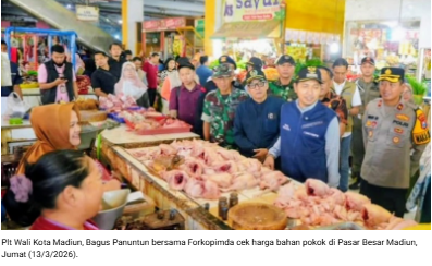 Jelang Lebaran, Pemkot Madiun dan Forkopimda Tinjau Fasum hingga Pastikan Stok Bapokting Aman