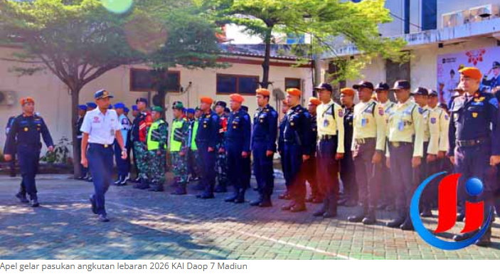 Gelar Pasukan Angkutan Lebaran 2026, KAI Daop 7 Madiun Siagakan 355 Personil Bersama TNI/POLRI