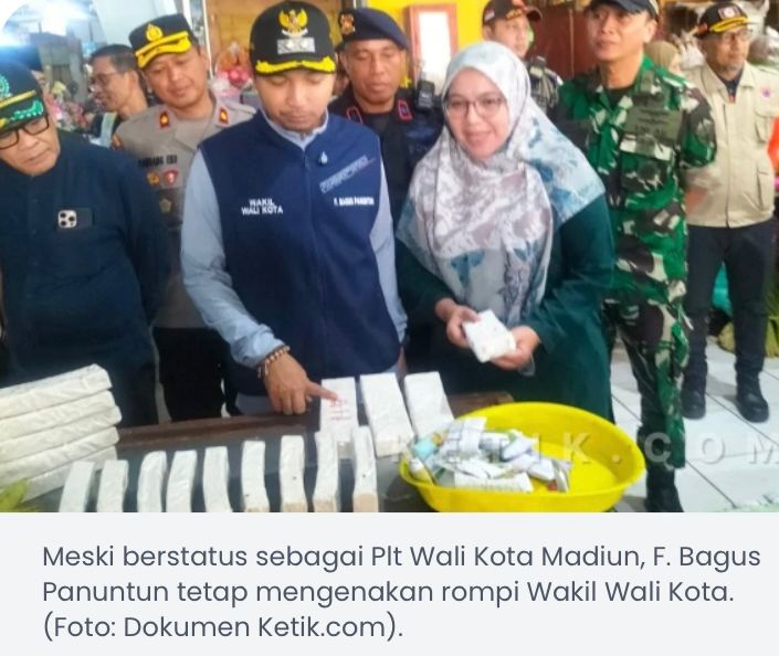 Panutan! Plt Wali Kota Madiun Bagus Panuntun Tetap Gunakan Rompi Wakil Wali Kota