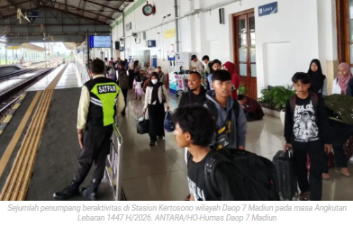 Daop 7 Madiun catat sebanyak 128.163 tiket Lebaran 2026 telah terjual