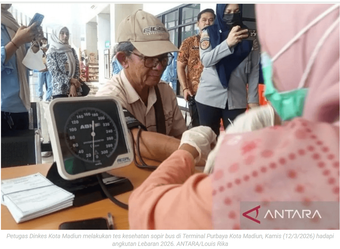 Dinkes Kota Madiun cek kesehatan sopir hadapi angkutan Lebaran 2026