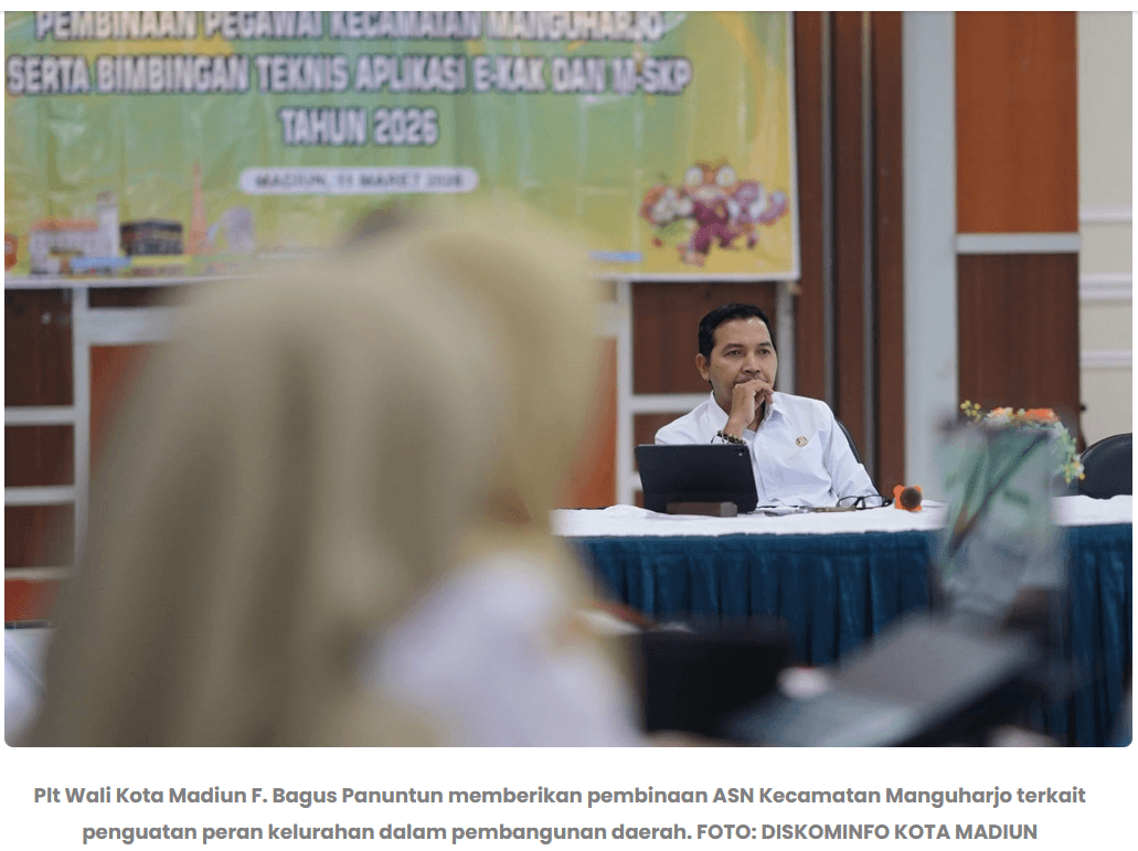 Plt Wali Kota Madiun Tekankan Peran Lurah dalam Pembangunan Daerah