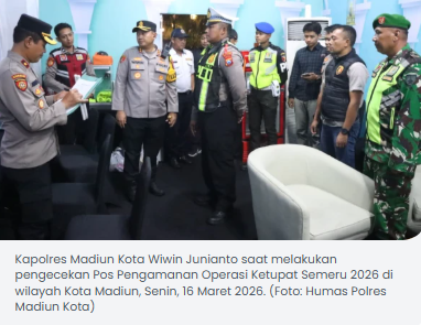 Polres Madiun Kota Siapkan 5 Pos Pengamanan untuk Operasi Ketupat Semeru