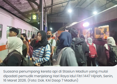Mendekati Lebaran, Stasiun Madiun Mulai Dipadati Pemudik