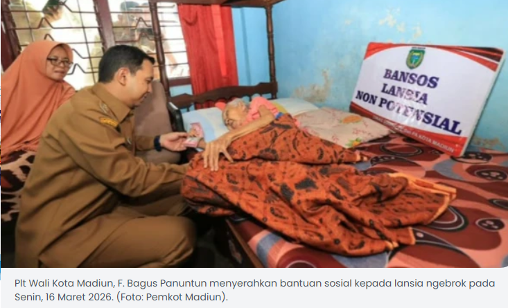 Dinsos Kota Madiun Salurkan Bansos Triwulan Satu untuk Lansia Ngebrok dan Disabilitas