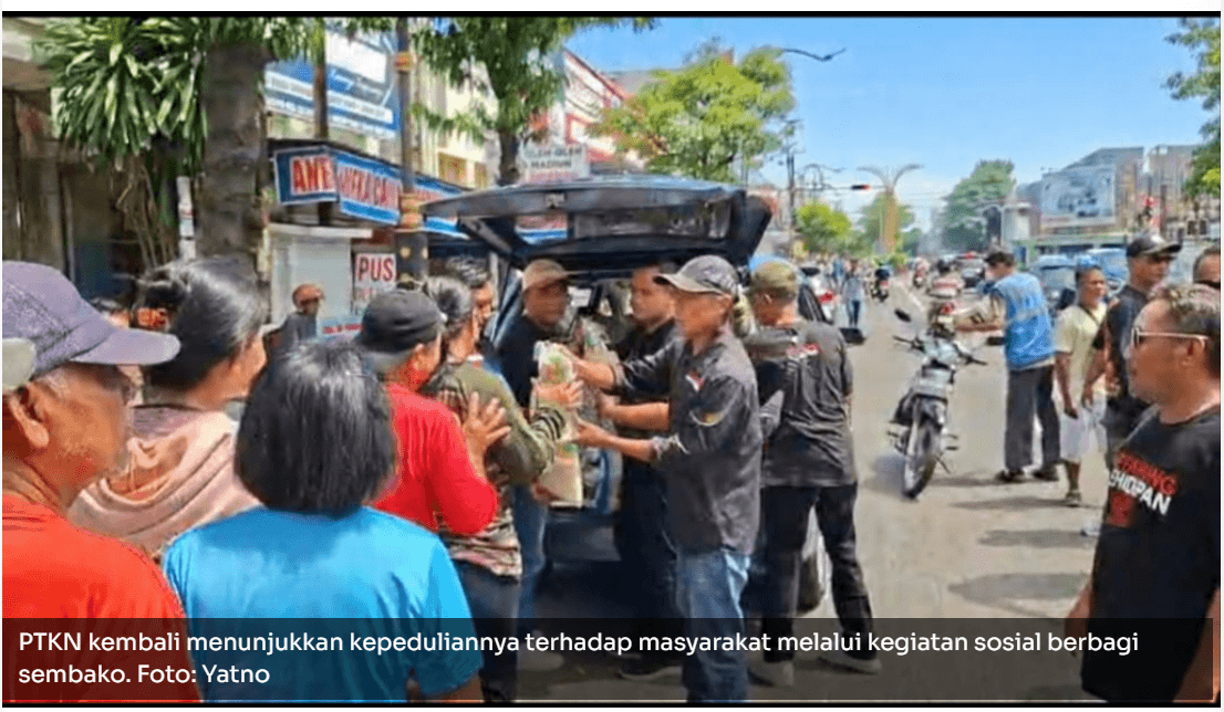 Aksi Sosial Jelang Idul Fitri 2026, Ormas PTKN Bagikan Ratusan Paket Sembako untuk Warga Madiun