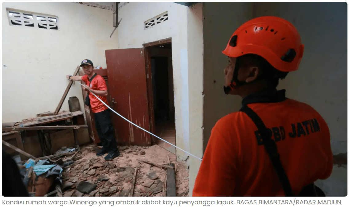 Rumah Keprabon Warga Madiun Ambruk Jelang Lebaran, Diusulkan Masuk Program RTLH