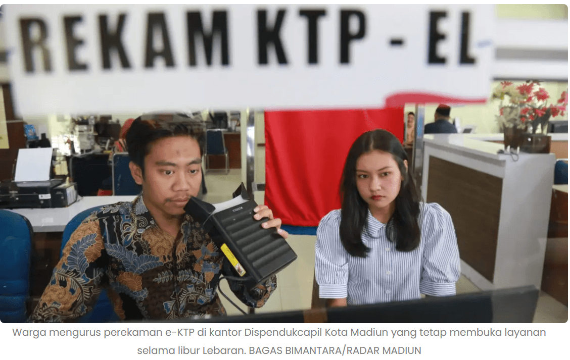 Dispendukcapil Kota Madiun Tetap Buka Saat Lebaran, Cetak Dokumen Bisa 5 Menit