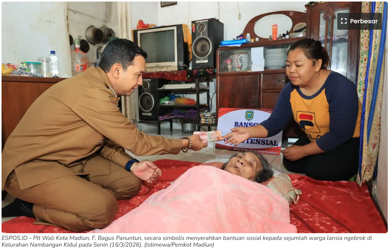Jelang Lebaran, Pemkot Madiun Salurkan Bansos untuk 185 Warga Lansia Ngebrok