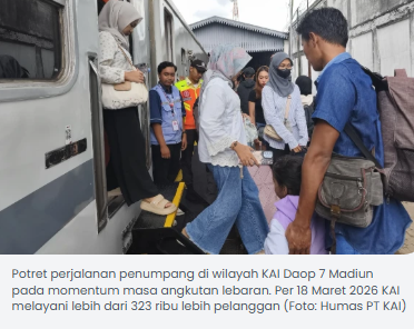 Mudik Lebaran, KAI Daop 7 Madiun Operasikan 264 Perjalanan Jarak Jauh Selama 22 Hari