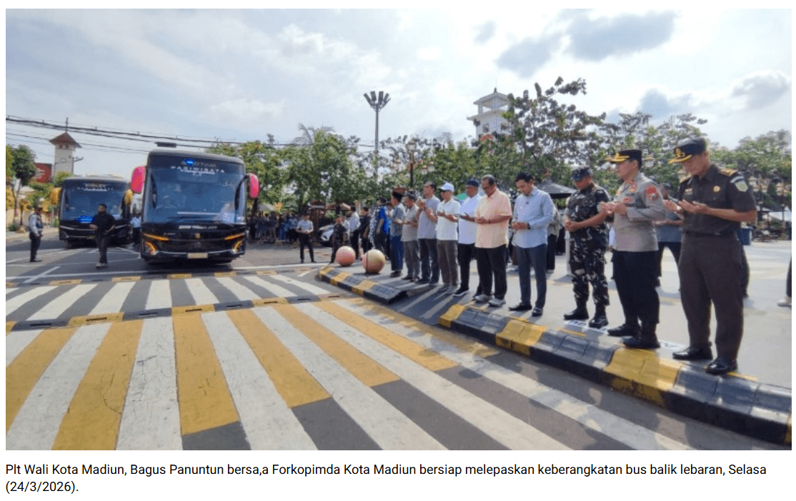 Pemkot Madiun Fasilitasi Arus Balik Lebaran 2026, 350 Warga Diberangkatkan ke Jakarta dan Surabaya
