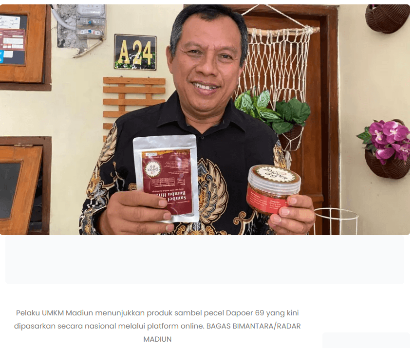 Baru 3 Bulan, Sambel Pecel Dapoer 69 Madiun Tembus Pasar Nasional