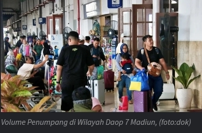 Rekor!! Volume Penumpang di Wilayah Daop 7 Madiun Capai 31.055 Penumpang