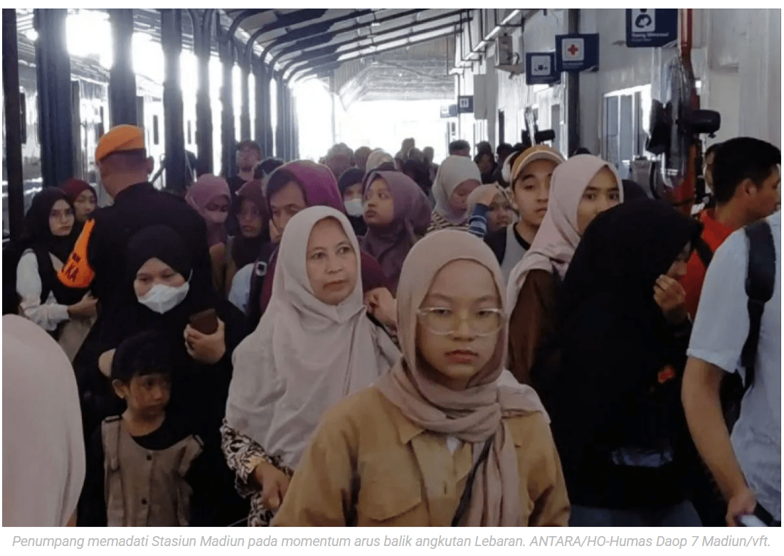 Daop Madiun catat volume penumpang masih tinggi hingga H+4 Lebaran
