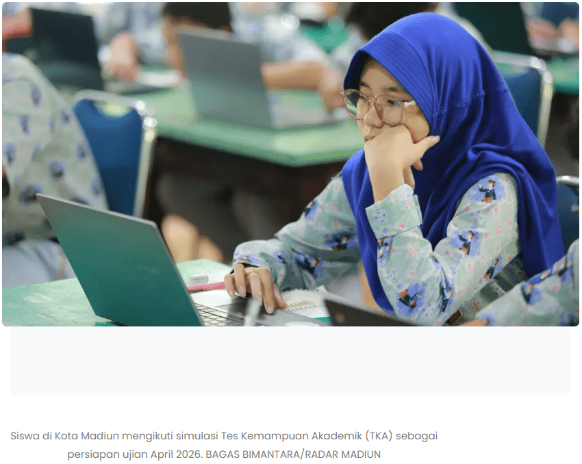 Usai Lebaran, 5.326 Siswa SD-SMP di Kota Madiun Bersiap Hadapi Ujian TKA