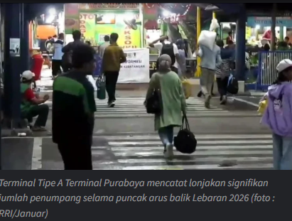Arus Balik Lebaran, Purabaya Dipadati 54 Ribu Penumpang
