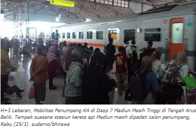 H+3 Mobilitas Penumpang KA di Daop 7 Madiun Masih Tinggi di Tengah Arus Balik