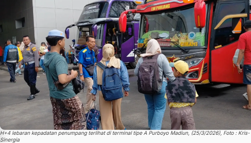 Puncak Arus Balik Lebaran 2026, Terminal Purboyo Madiun Dipadati Ribuan Penumpang