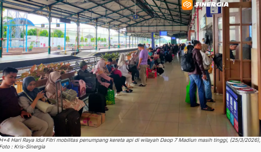 H+4 Lebaran 2026, Arus Balik di Wilayah KAI Daop 7 Madiun Masih Tinggi