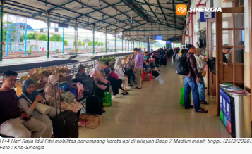 H+4 Lebaran 2026, Arus Balik di Wilayah KAI Daop 7 Madiun Masih Tinggi