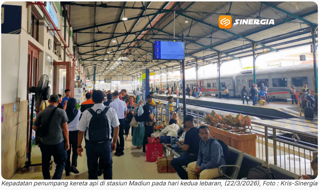 KAI Daop 7 Madiun Catat 26.417 Penumpang pada H+2 Lebaran 2026