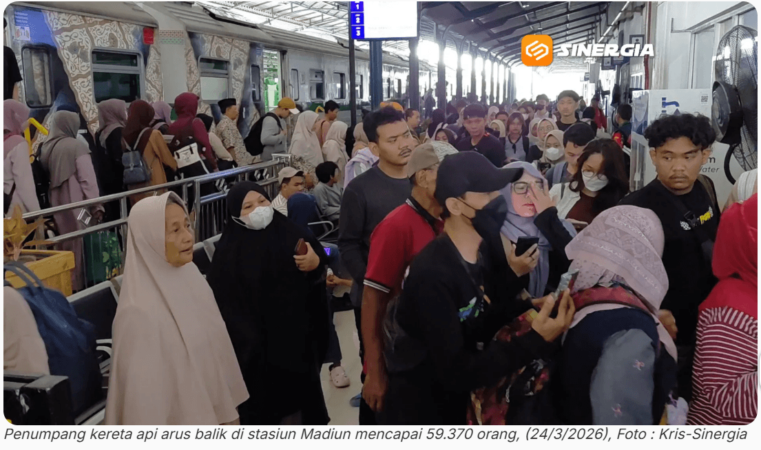 Arus Balik Meningkat, 59.370 Penumpang Berangkat Dari Stasiun Wilayah KAI Daop 7