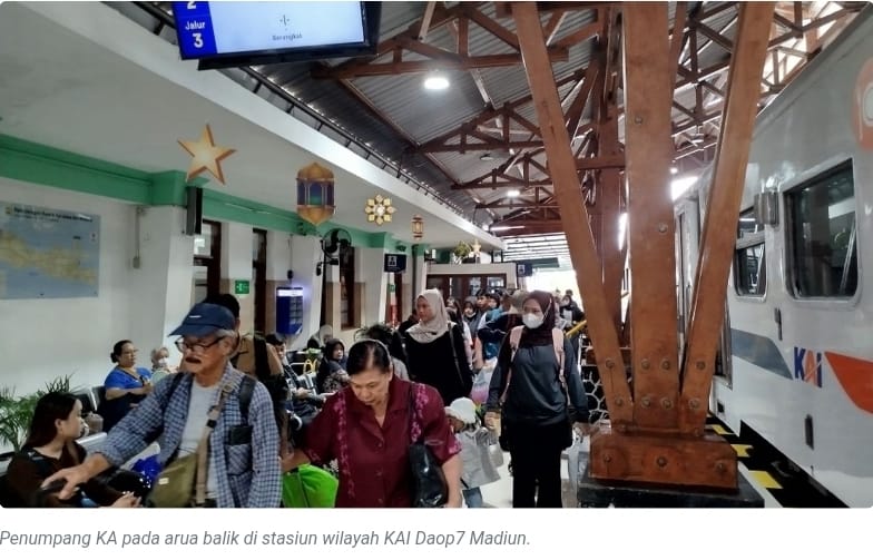 Arus Balik, Daop 7 Madiun Catat 17.404 Penumpang Berangkat pada H+1 Lebaran