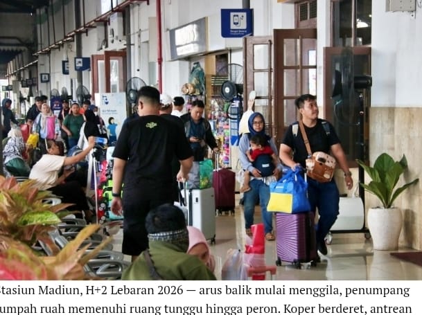 Lebaran H+2 Meledak! Penumpang KAI Daop 7 Madiun Tembus 31 Ribu Stasiun Auto Full, Kursi Makin Langka
