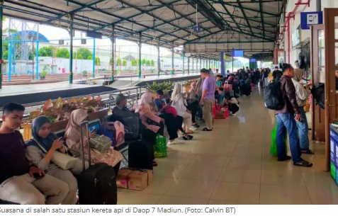 Arus Balik Mulai Tinggi, Penumpang Kereta Api Daop 7 Madiun Tembus 142 Ribu
