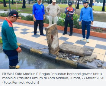 Plt Wali Kota Madiun Gowes Sambil Tinjau Fasum, Petakan Destinasi Wisata Baru