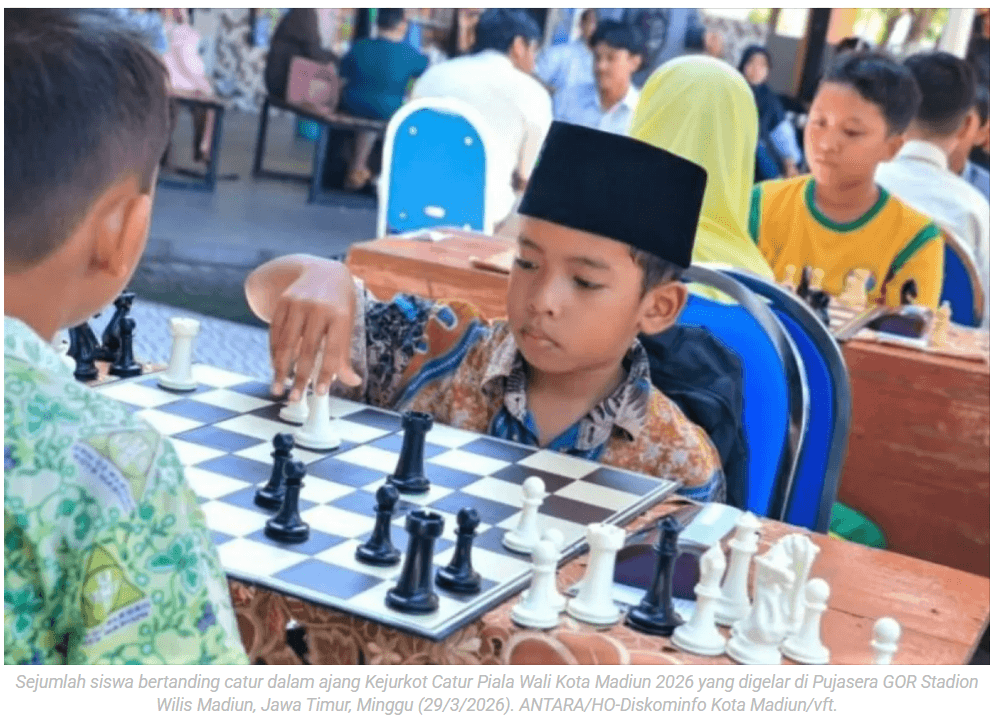 Seratusan pelajar ikuti Kejurkot Catur Piala Wali Kota Madiun 2026