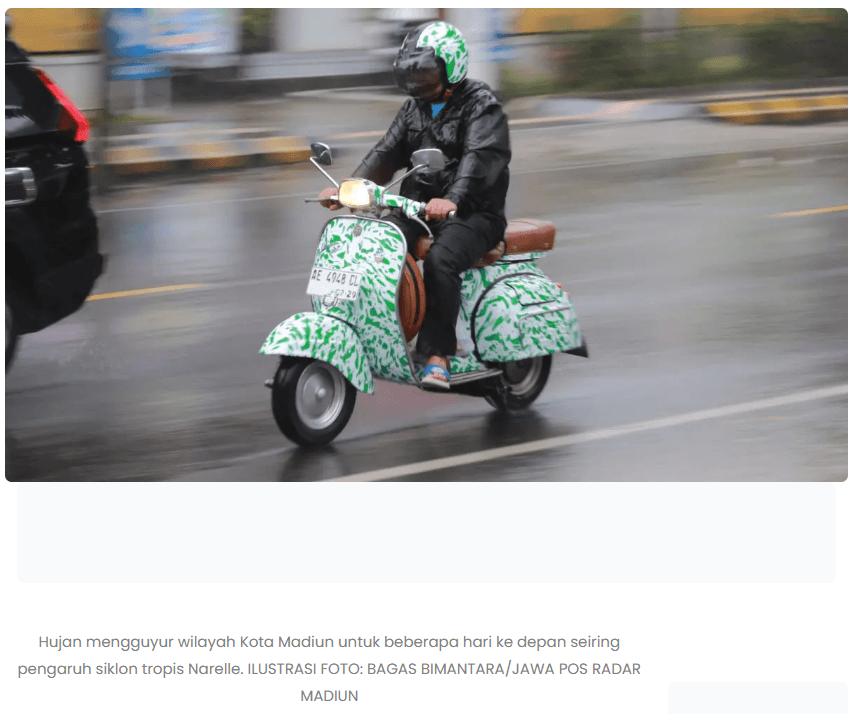 Cuaca Ekstrem, BMKG Ingatkan Hujan Lebat dan Angin Kencang di Madiun