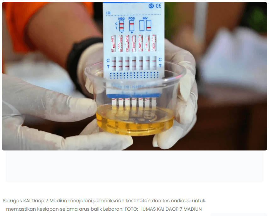 Arus Balik Lebaran, KAI Daop 7 Madiun Lakukan Tes Urine Petugas