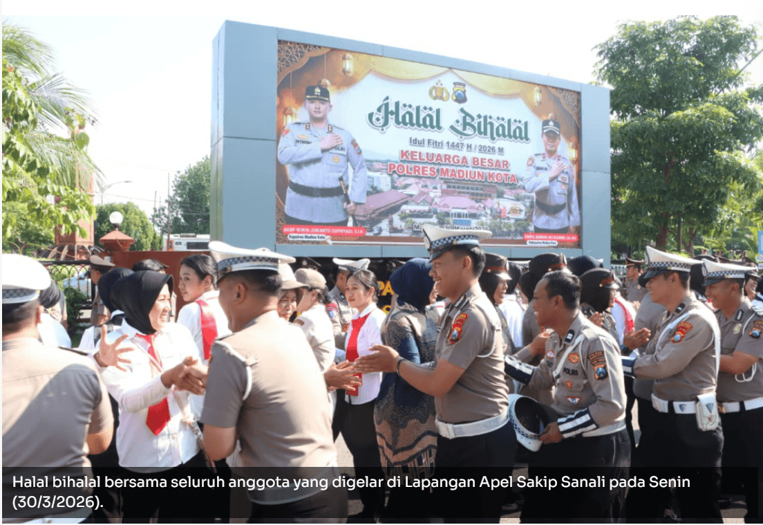 Soliditas dan Pelayanan Prima, Jadi Pesan Kapolres Madiun Kota di Kegiatan Acara Halal Bihalal