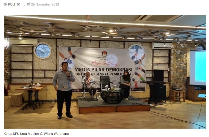 Gelar Media Gatering, KPU Kota Madiun Ajak Media Sukseskan Gelaran Pemilu Serentak 2024