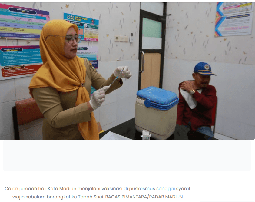 227 CJH Kota Madiun Jalani Vaksinasi, Siap Berangkat 27 April