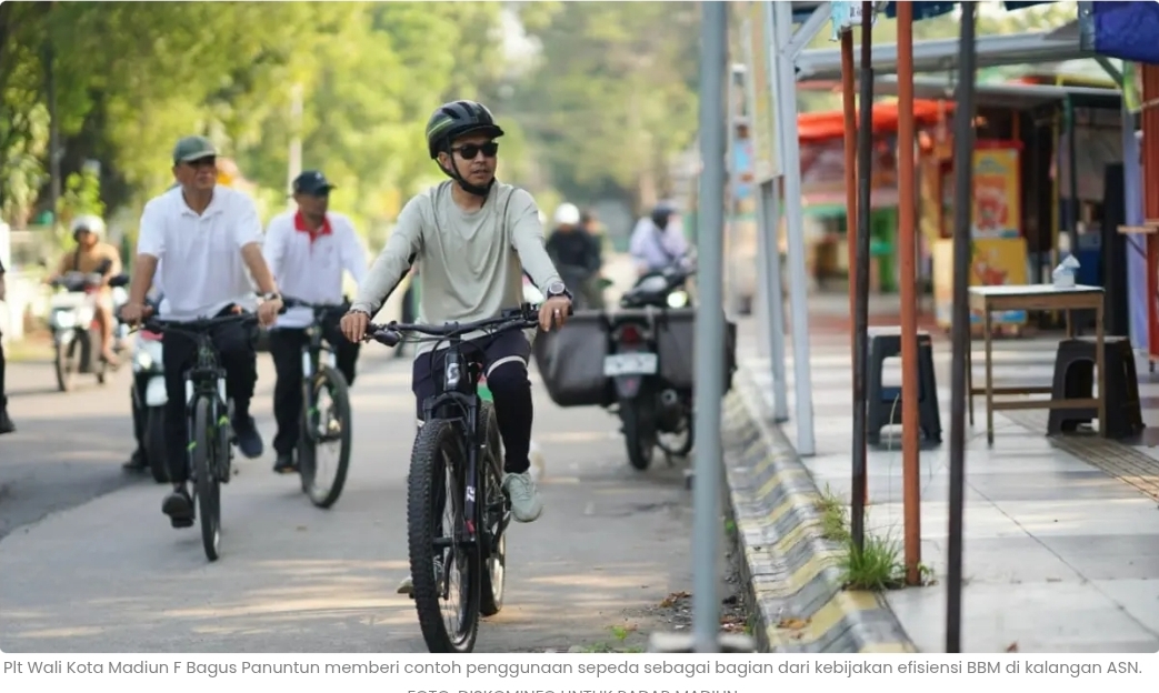 Efisiensi Energi, Plt Wali Kota Madiun Dorong ASN Ngantor Naik Sepeda dan Transportasi Umum