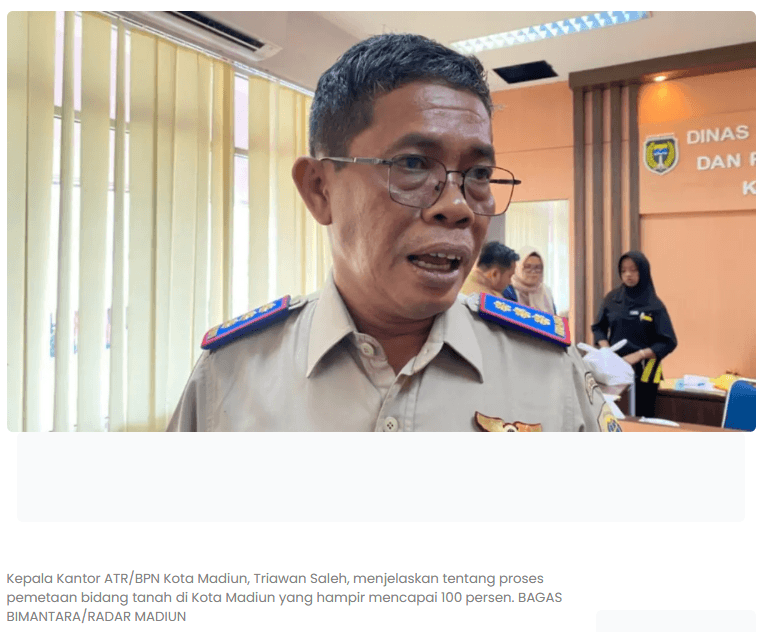98 Persen Tanah di Madiun Sudah Terpetakan, Sisanya Terkendala Sengketa