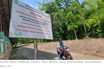 Kawasan Belakang Stadion Wilis Madiun akan Direvitalisasi Jadi Sentra Kuliner