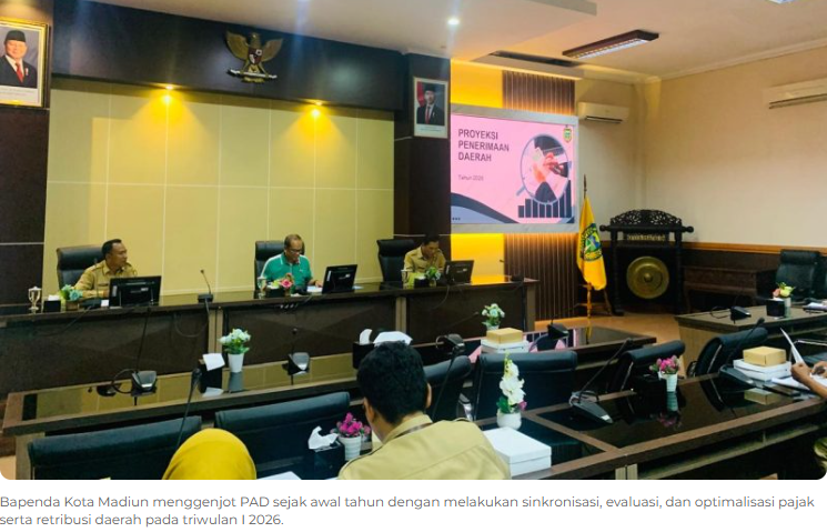 Awal Tahun, Realisasi PAD Kota Madiun Sentuh 23,99 Persen