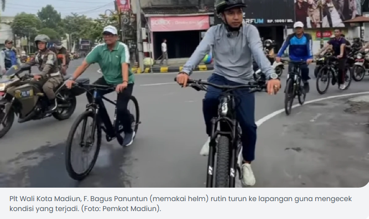 Rutin Plt Wali Kota Madiun Nggowes Cek Kondisi di Lapangan