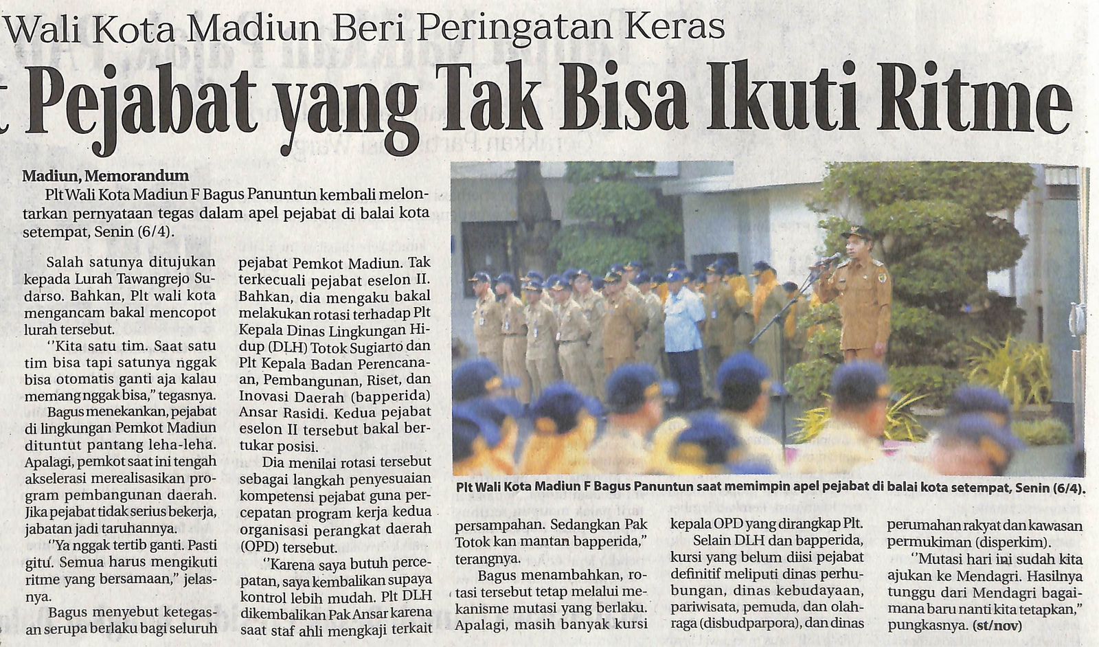 Wali Kota Madiun Beri Peringatan Keras, Pejabat yang Tak Bisa Ikuti Ritme